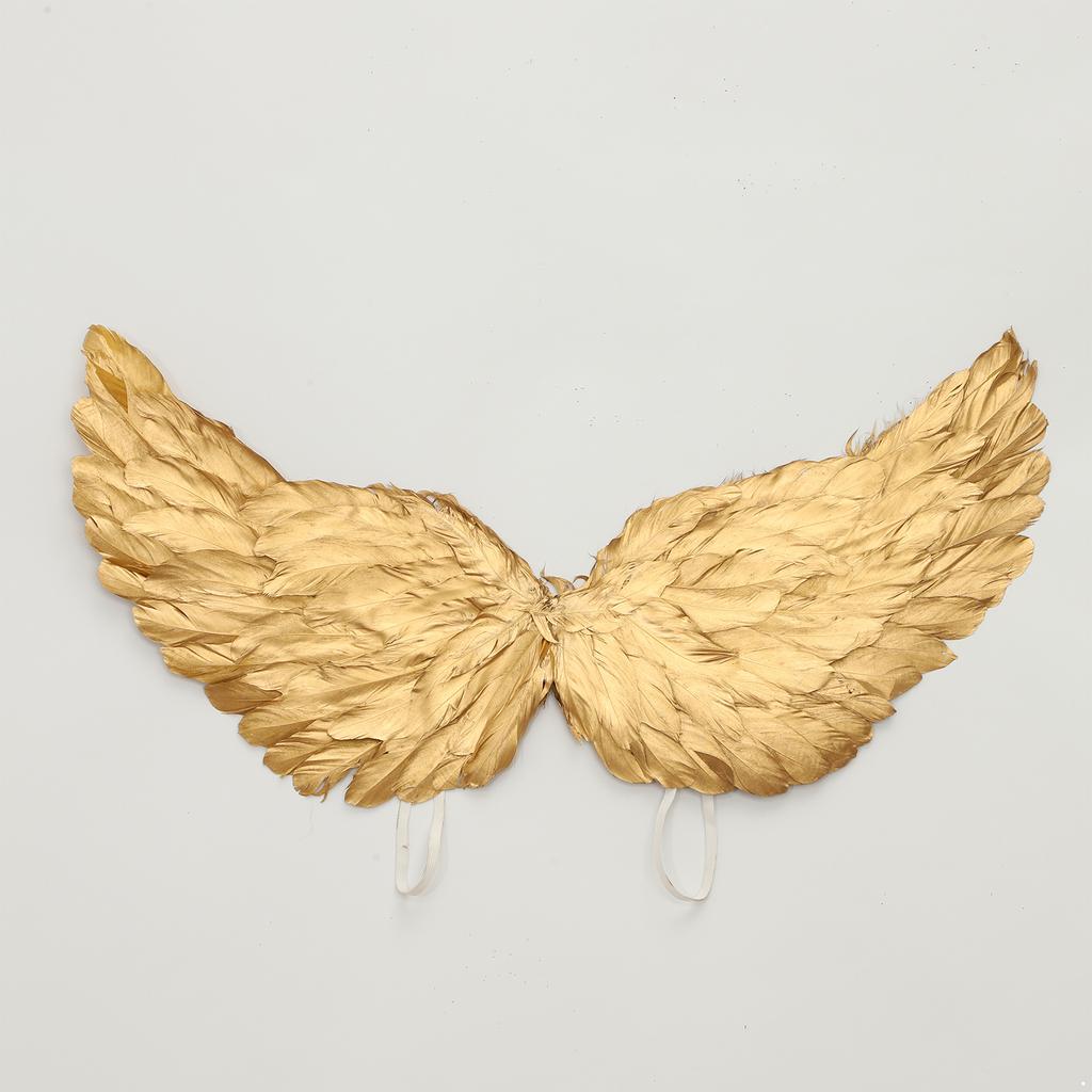Adult Women Girls Swallow Wings Angel Feather Wings Princess Gold Wing Model Catwalk Stage Party Performance Halloween Dress Up
