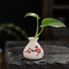 Retro White Chinese Style Mini Ceramic Vase Niche Home Dry Ice Kettle Ornament Diy Decoration Miniatures Flower Vase Crafts Gift