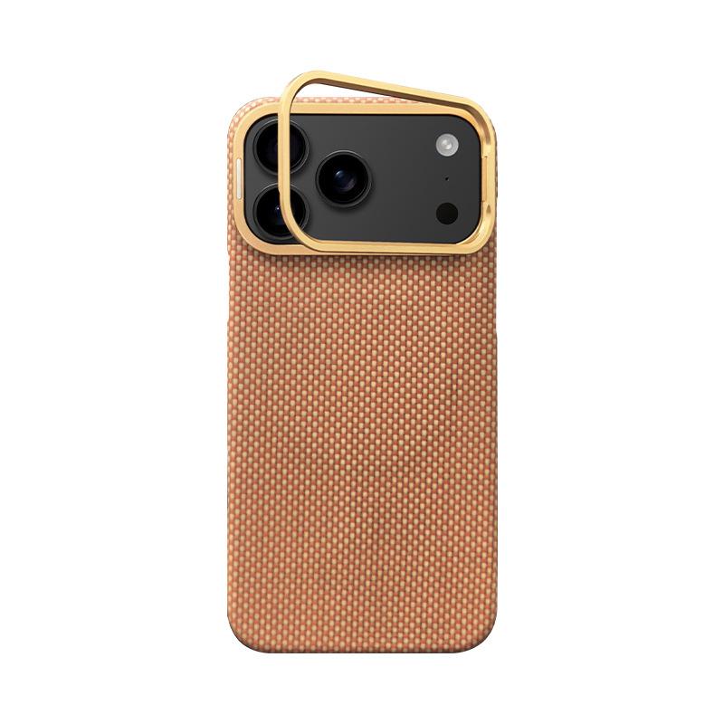 Керамический чехол из арамидного волокна для iPhone 17 Pro Max со встроенной подставкой-держателем для объектива, Ультратонкий защитный чехол для iPhone 17 Pro