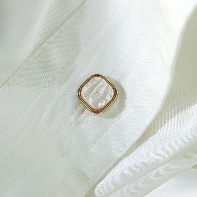 10pcs Pretty Plating Buttons Square Round Buttons Coat Windbreaker Sweater Accessories Various Styles DIY Sewing Supplies