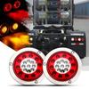 2Pcs/set Universal 12V/24V 4.3inch Round 19 LED Tail Light Turn Signal Stop Lights for Trailers, Caravans,