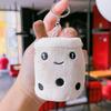 Cartoon Panda Cute Rabbit Fruit Milk Tea Cup Plush Toy Pendant Keychain For Kids