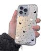 Чехол для мобильного телефона Apple 17 iPhone16, мягкий чехол 14, с блестками 15, с большими отверстиями 12/13, с разбрызгивающими чернилами, черно-белая бабочка