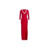 Originals Adicolor Classics 3-Stripes Maxi Dress With V-Neck And Half Sleeves Women Dress Red II0750