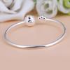 S990 Foot Silver Bracelet Lotus Ball Open Bracelet for Girls Korean Edition Simple Fashion Bracelet Gift