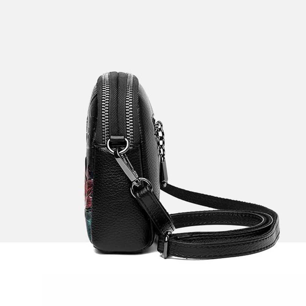 Высококачественная кожаная сумка, роскошный дизайнерский ретро-этнический стиль, 3D-печатная сумка на плечо, модная диагональная сумка с карманом для телефона через плечо