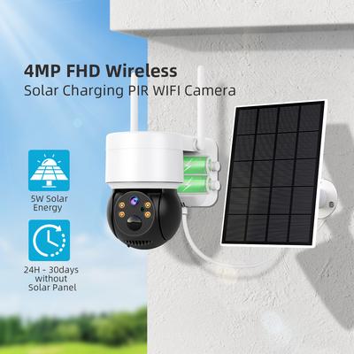 Солнечная камера наружная безопасность WiFi камеры видеонаблюдения с солнечной панелью обнаружение человека PTZ CCTV камера