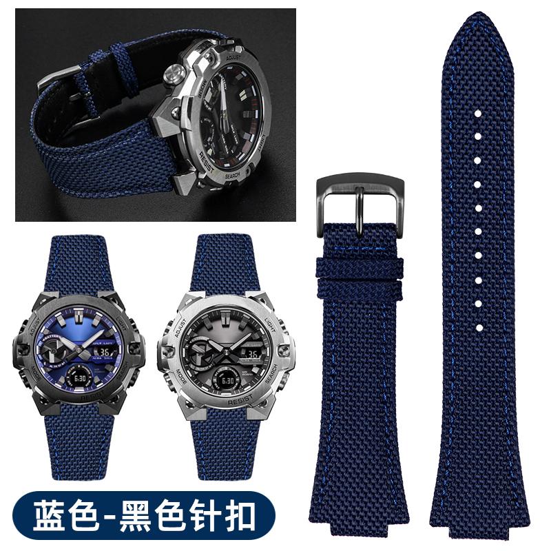 26*14 мм Выпуклый Тонкий дышащий мужской Ремешок для часов Для CASIO G-Shock GST-B400 нейлон Коровья кожа Ремешок для часов Аксессуары для ремешка часов