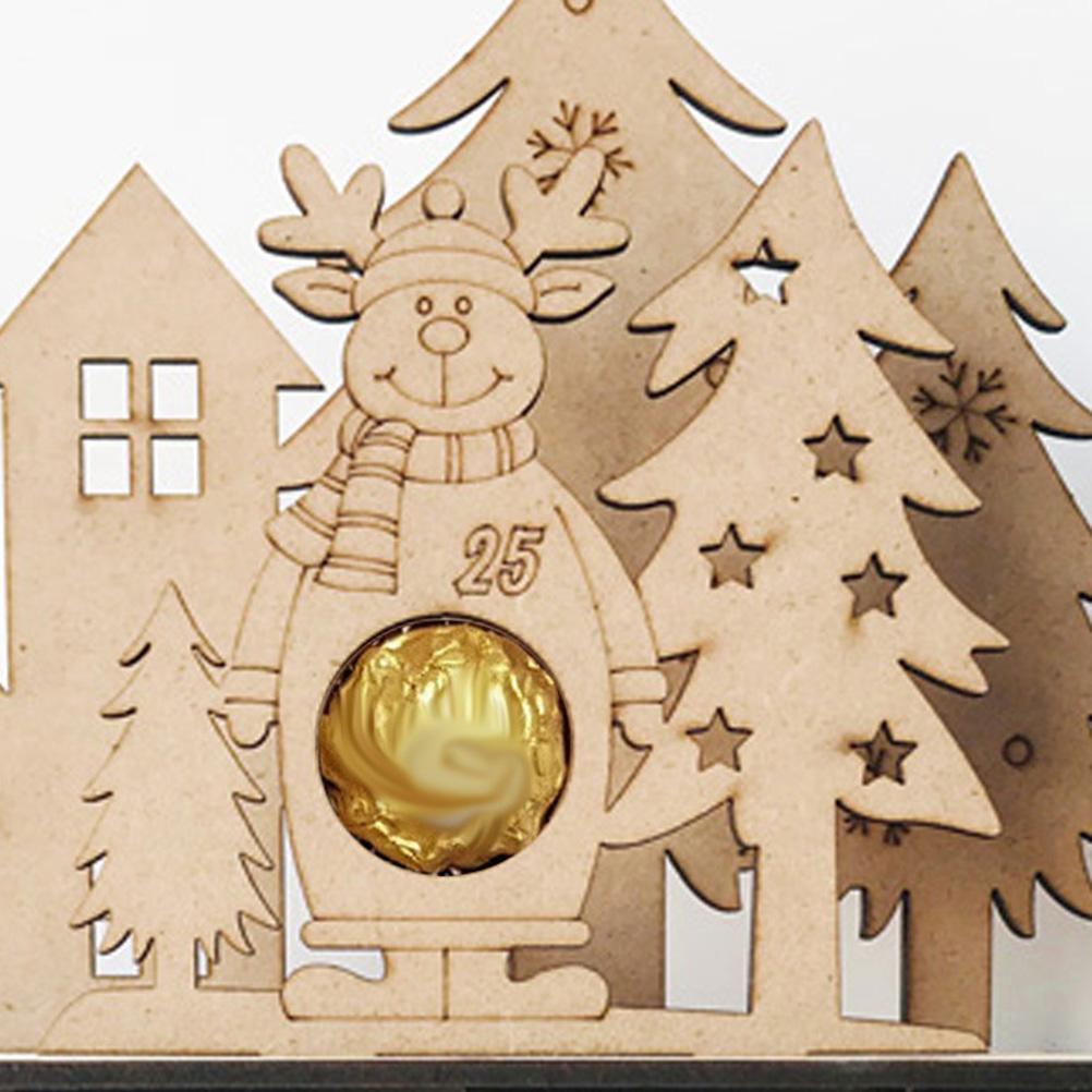 Рождественский адвент-календарь с 25 ящичками, шоколадный обратный отсчет до Рождества, многоразовый деревянный адвент, рождественский подарок для детей