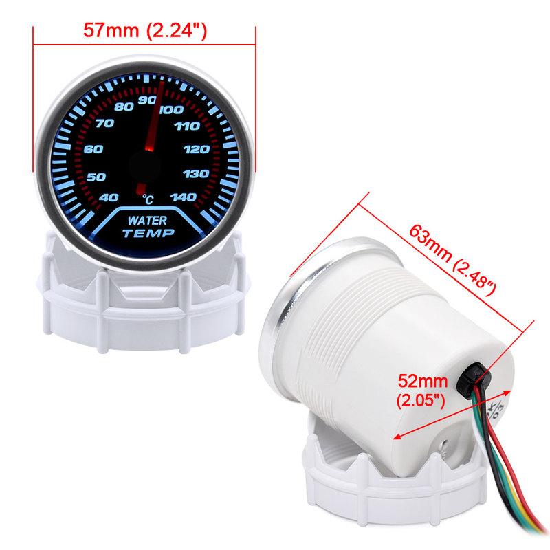 2" 52mm Universal Water Temp Gauge With Temperature sensor 40-140Celsius Car Temperature Meter Water Temp Joint Pipe Adapter 12V