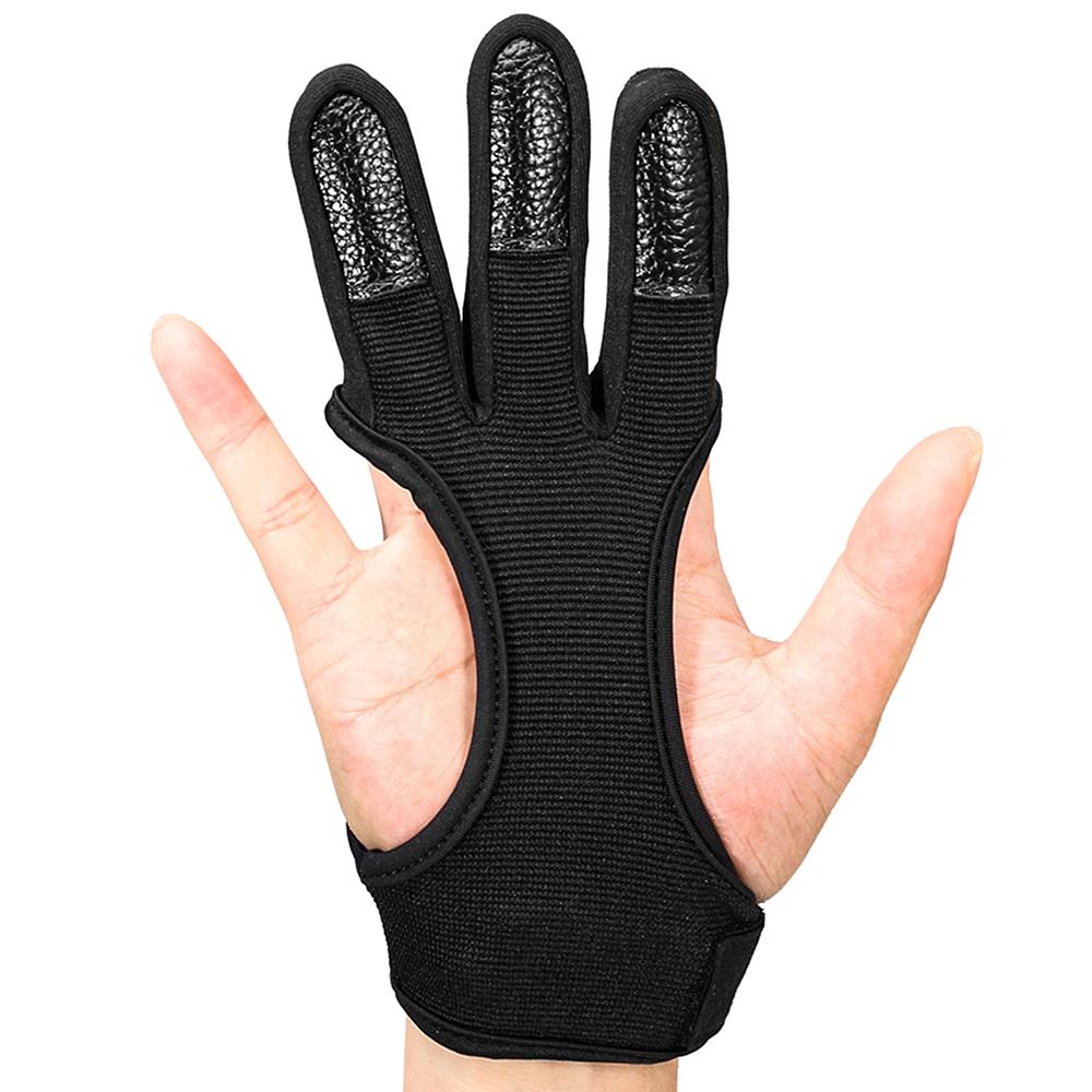 1PC Archery Gloves Shooting Hunting Leather Three Finger Protector Archery Protective Gear Accessories