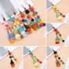 1Pc Bead Accessories Pompom Keyring Bag Hanging Colorful Boho Style Keychain Summer
