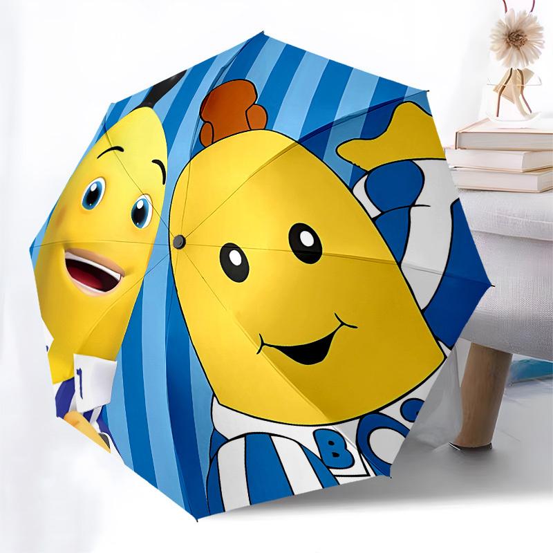 Bananas, Stripes- Automatic Opening and Closing, 8-rib Structure Portable Umbrella, Suitable for Men and Women in All Seasons - Perfect Gift