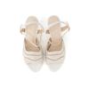 Daks 7cm CrYstal Jewel Mesh Y Strap Sandal Dld304 Cream White