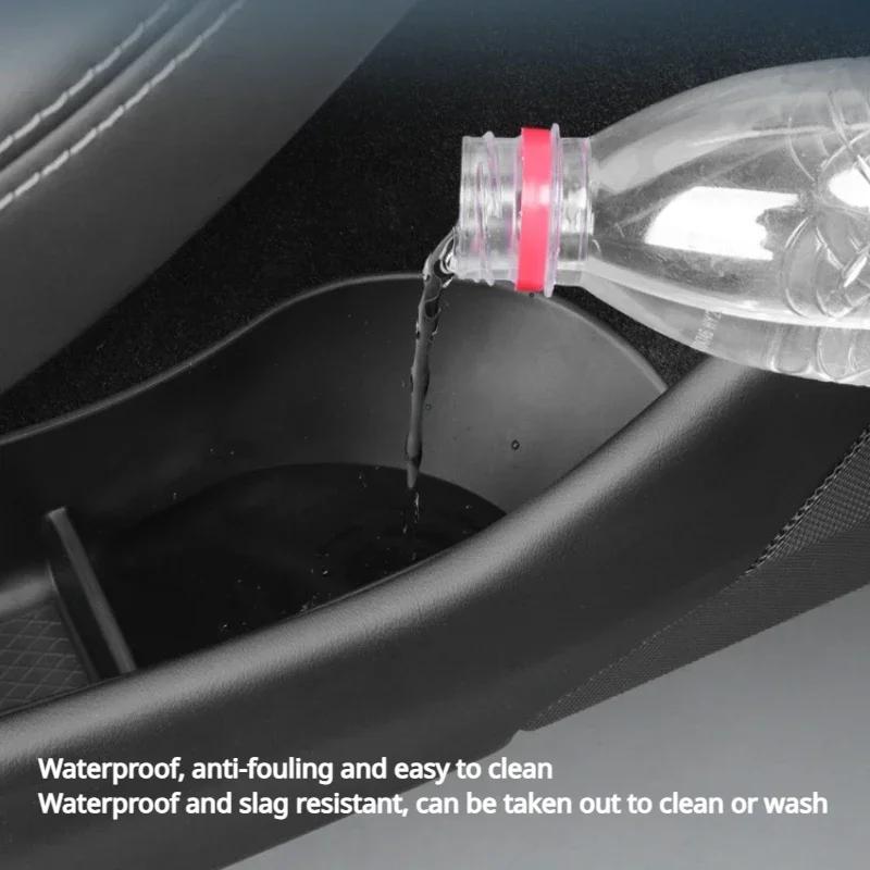 Для Tesla Model 3 Highland 2025 Коробка для хранения на боковой двери автомобиля Передняя Задняя Сторона TPE Органайзер-лоток для хранения на двери Аксессуары для интерьера