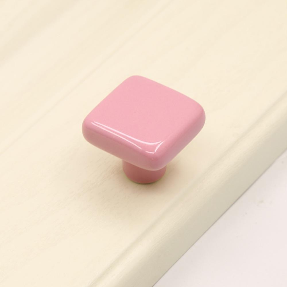 Simplicity Single Hole Colored Ceramic Knob Pull Handles Ceramic Drawer Knobs Modern Square Cabinet Knob Children