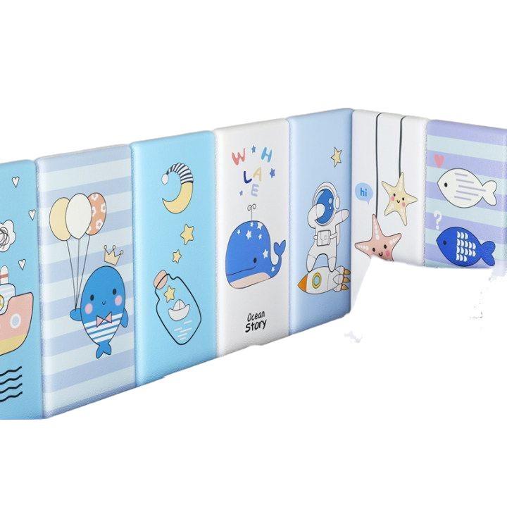 Самоклеящаяся 3D мягкая стеновая панель (изголовье): Противоударная и теплоизоляционная подушка для детской комнаты.