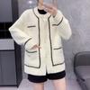 Autumn and Winter Short Imitation Mink Fur Coat Women's Coat Loose Korean Version of Small Fragrant Wind Knitted Crewneck Cardigan New