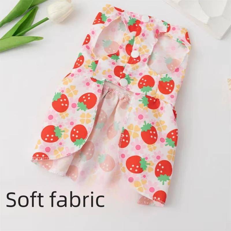 Summer Pet Dog Princess Dress Lace Bow Printed Skirt Sleeveless Floral Clothes for Small Medium Puppy Poodle Cat Party Apparel