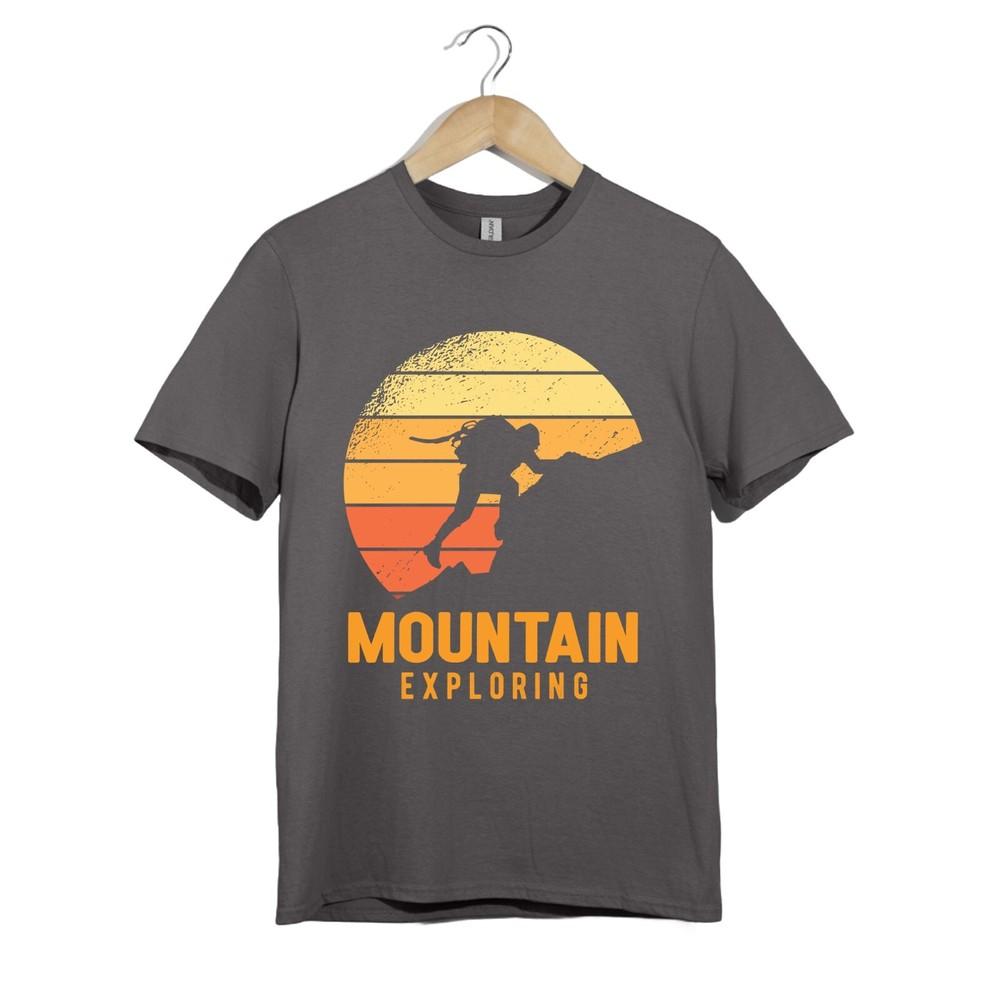 Mountain Exploring T-Shirt Unisex | Climber Sunset Hiking Tee |Adventure Outdoor
