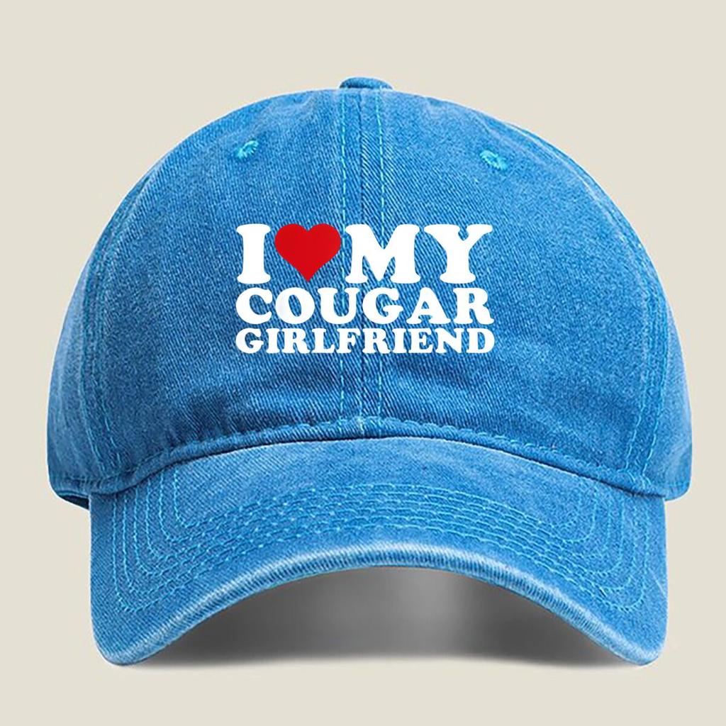 Cougar Girlfriend Love Fashion Washed Baseball Cap Outdoor For Womens Unisex Female Beach Dad Hat Hip Hop
