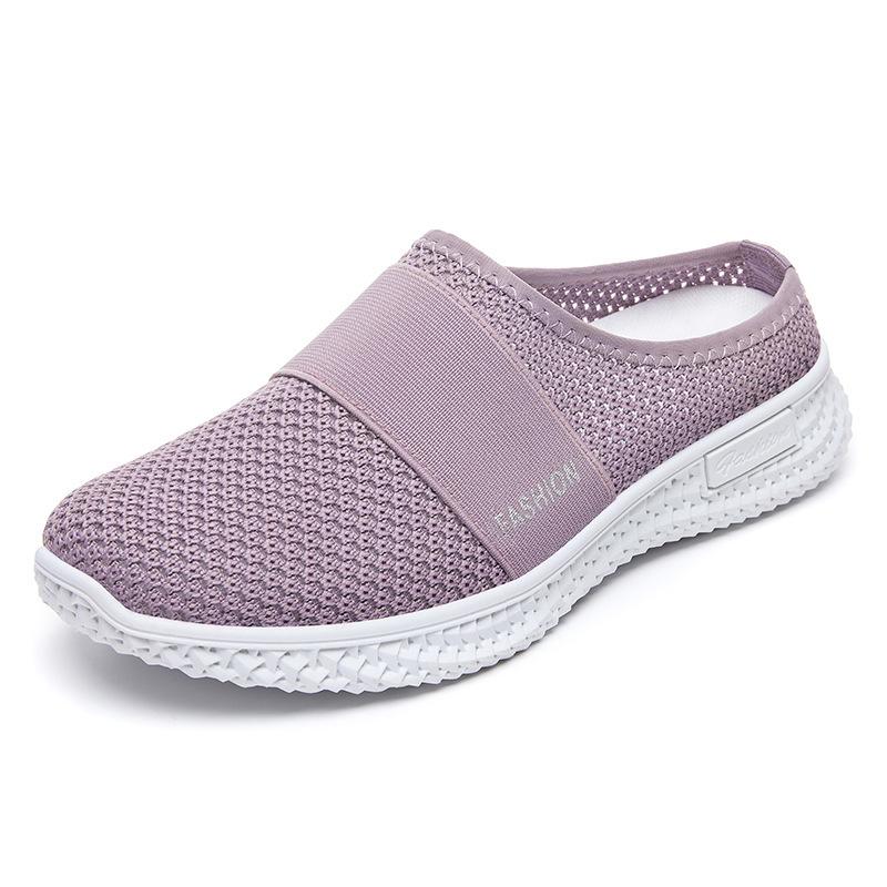 Cloth Shoes Spring And Summer Women'S Shoes Breathable Half-Drag Single Shoes Casual Shoes Women