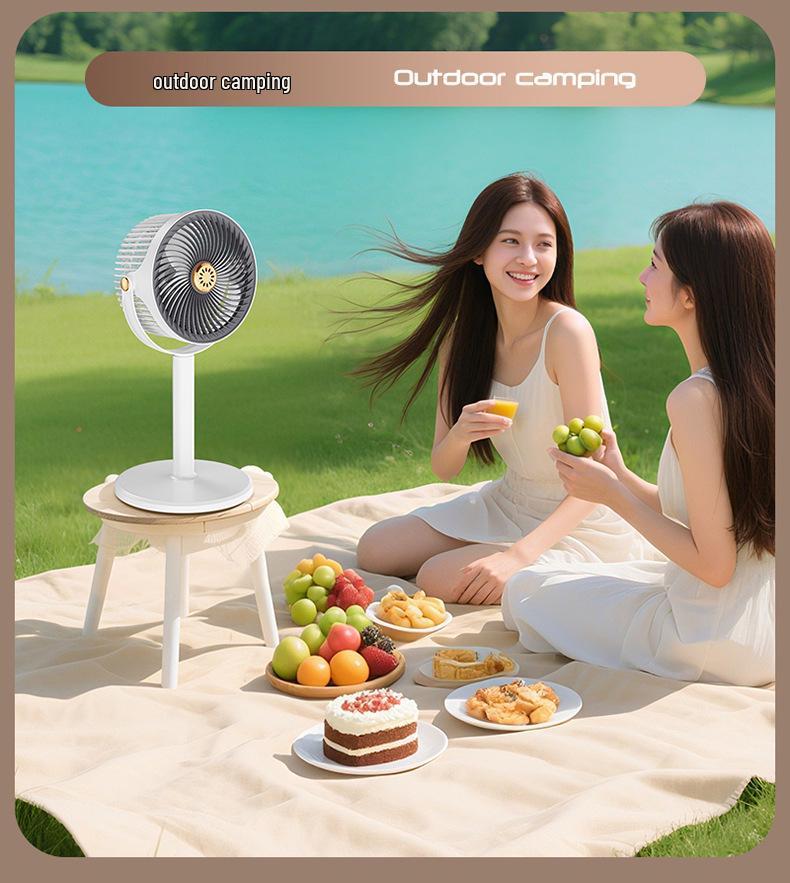 Rechargeable Vertical Floor and Desktop Circulation Fan for Home and Office