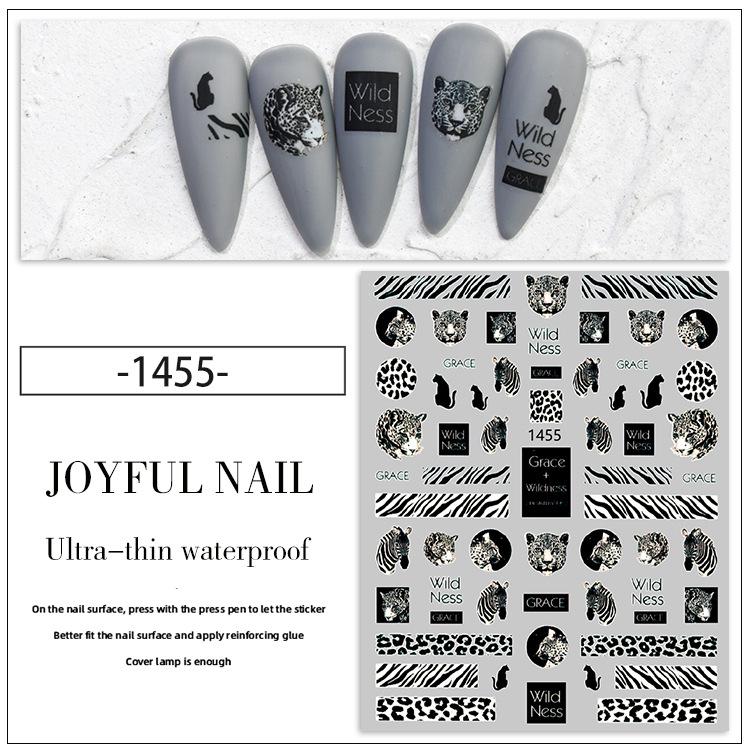 Наклейка для ногтей с леопардовым принтом, осенне-зимняя 3D-полосатая наклейка для ногтей, самоклеящаяся наклейка для ногтей
