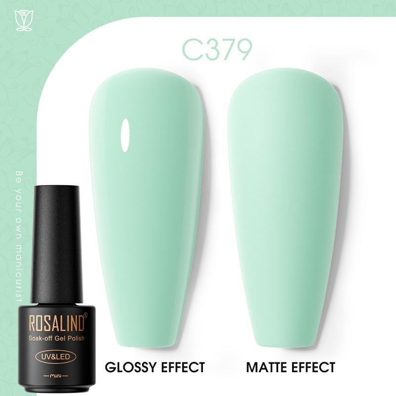 ROSALIND Красочный гель-лак для ногтей, блестящий гибридный лак, полуперманентный лак для ногтей, матовый верхний базовый слой, гель-лак для ногтей