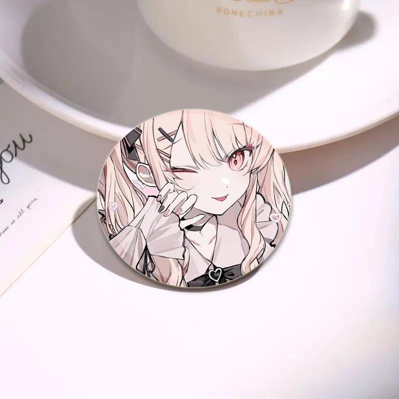 32/44/58mm Anime Mizuki Akiyama Badges Project SEKAI Brooch Round Brooches Jewelry Creative Art Pins for Backpack Decor Gift Accessory