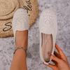 Fashion Women Round Toe Flat Shoes Solid Color Knitted Slip On Shoes Casual Breathable Ballet Flats Women Mesh Flat Shoes Loafers Woman