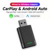 2-in-1 Android Auto and Apple CarPlay Wireless Adapter - USB Plug and Play Dongle with WiFi and Wireless, Automatic Connection,