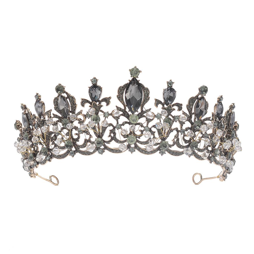 Свадебная черная корона новая ретро барочная хрустальная корона аксессуары для волос