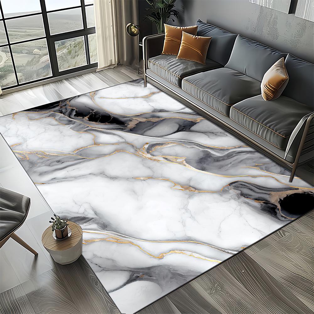 27 Стиль Новая Мода Мрамор Черный Белый Золотой Камень Ковер Коврик для Гостиной Спальни Дома Украшение Дивана, Нескользящий Напольный Коврик