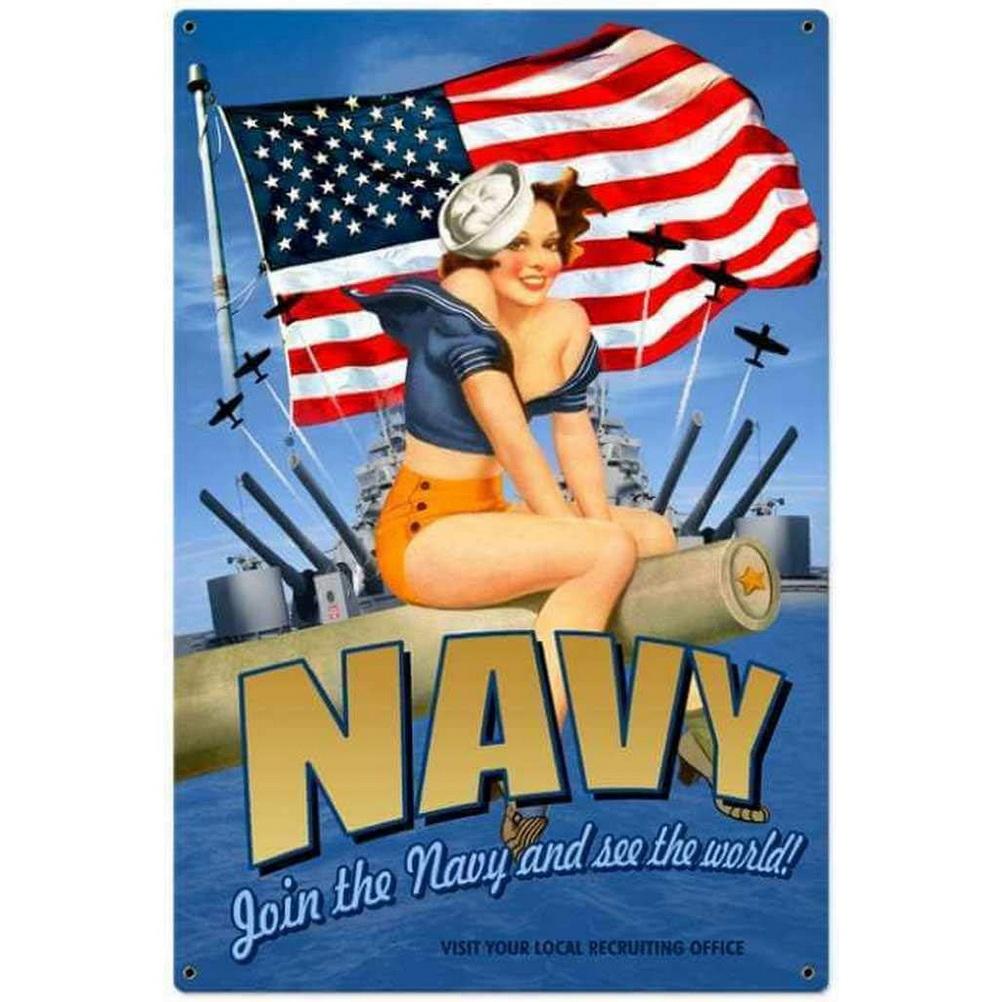 Военные пинап-девушки Металлические жестяные таблички Винтажная табличка Ретро настенный художественный плакат для дома Кафе Баров Пабов Жестяная картина Декорация