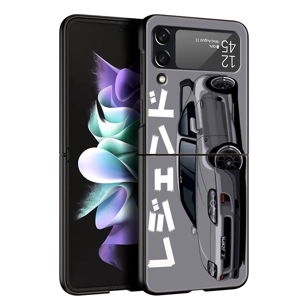 Чехол для телефона Samsung Galaxy Z Flip 3 4 5 складной мобильный чехол жесткий ПК Fundas Capa защитный чехол JDM Tokyo Drift спортивный автомобиль