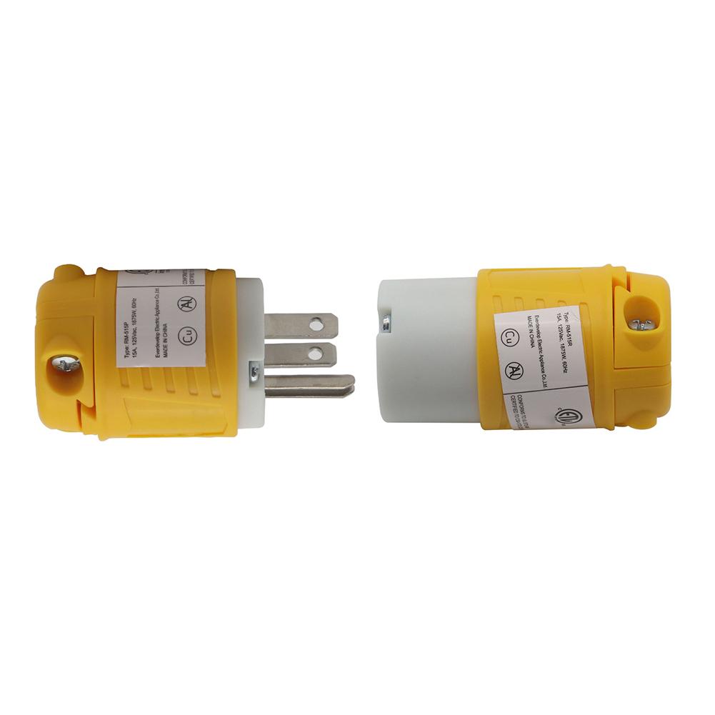 Extension Cord Ends, Electrical Replacement Connector, NEMA 5-15P And 5-15R 15A 125V Electric Replacement Plug, Extension Cord Ends