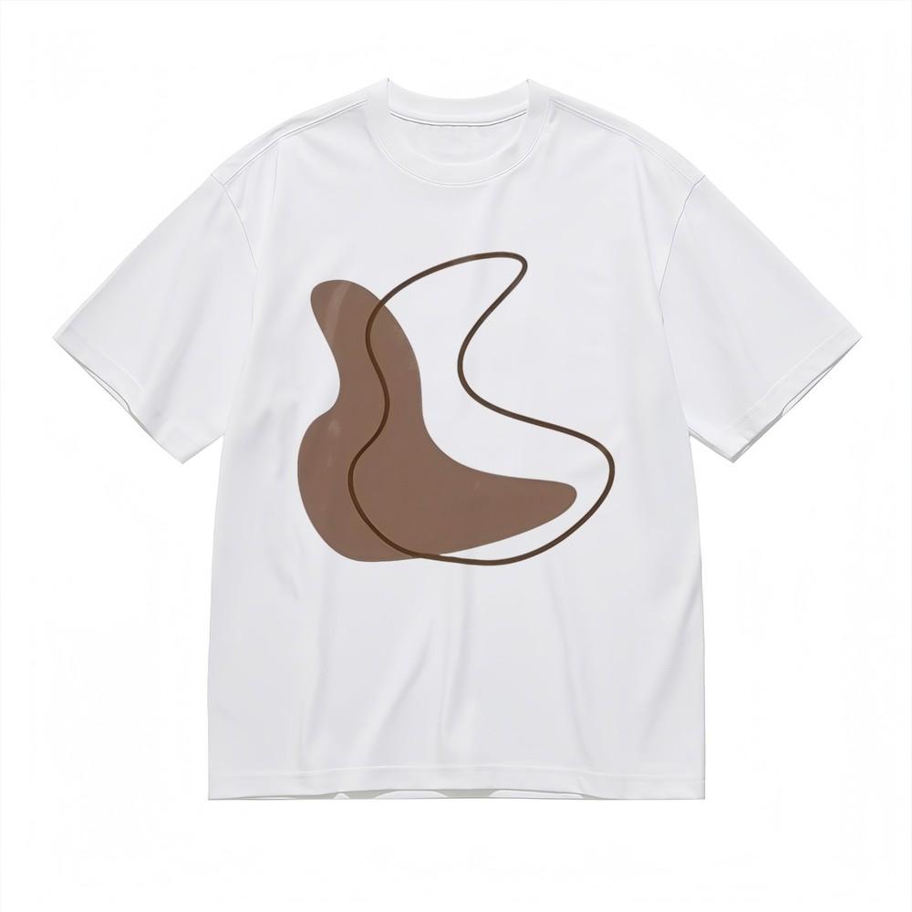 Men's Soft Breathable All Season Classic T-Shirt Minimalist Brown Abstract Tee