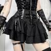 AltGoth Streetwear Dark Gothic Cake Skirt Women Vintage Y2k Cyber Punk Cross Embroidery Lace Patchwork Bandage Skirt Clubwear