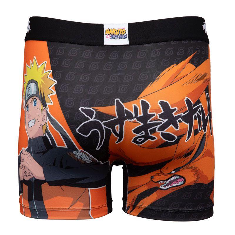 FREEGUN Men's Black Naruto Illustration Boxer Shorts