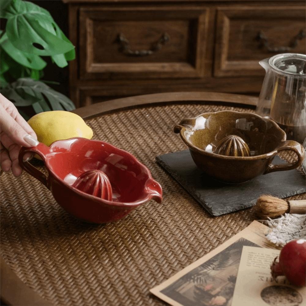 Non-Slip Ceramic Citrus Juicer Portable Lemon Orange Squeezer Food Grinder Vegetable Grinding