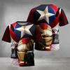 Модная мужская футболка Marvel Beauty Team 3D с 3D-принтом боевой позы, для улицы, с коротким рукавом, свободная, привлекающая внимание, уличный взрыв