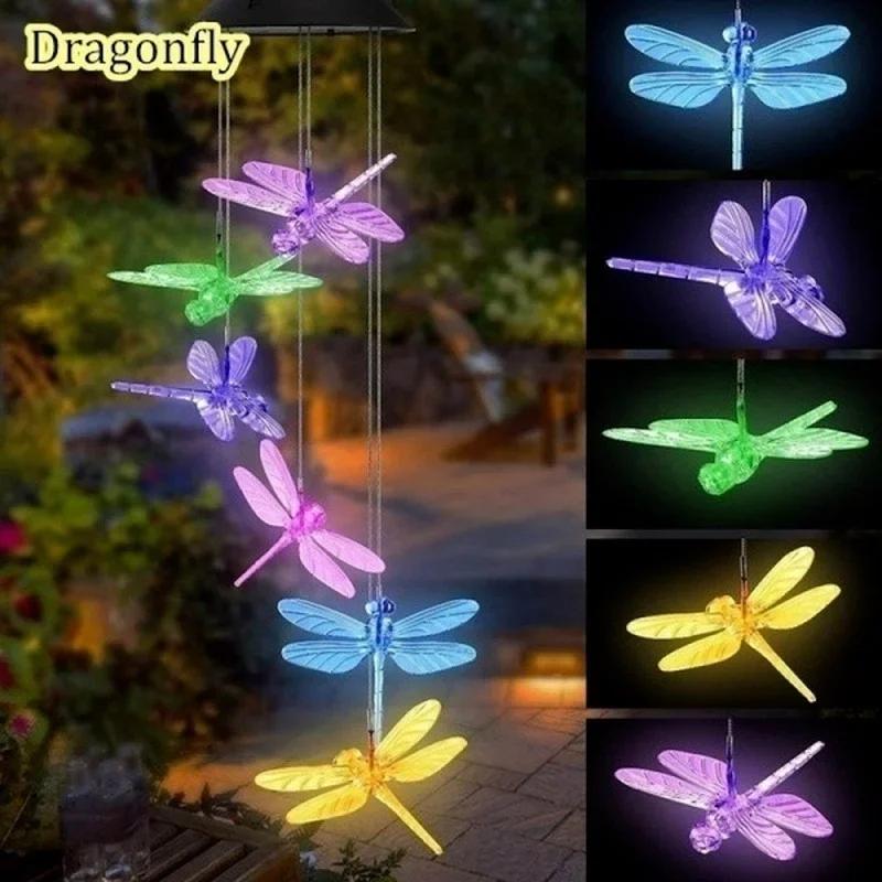 Garden Solar Colored Lights Environmentally Friendly LED Crystal Wind Chime Decoration Holiday Waterproof & Color Changing Decor