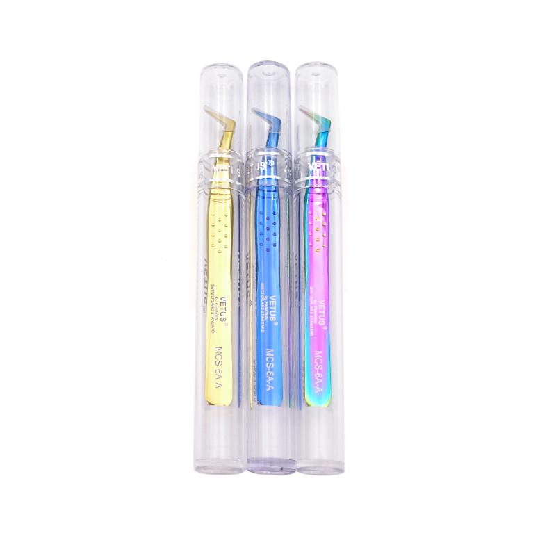 Vetus MCS-6A-A Tweezer Stainless Steel Volume False Eyelash Extension Tweezers Anti-static Eyebrow Fan Lash Premium Tweezer