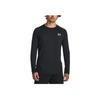 Under Armour Футболка Coldgear® Fitted Crew, однотонная, быстросохнущая, дышащая, облегающая, с длинным рукавом, мужская, черная 1366068-002