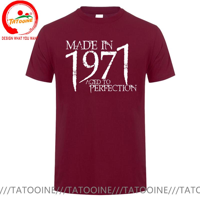 Рожден в 1971 году Большой размер 5xl 6xl Футболка Унисекс Футболка Мужская Летняя Сделано в 1971 году Выдержана до совершенства Футболка Унисекс Подарки на День Рождения Футболка