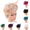 Women Wedding Feather Fascinator Hat Tea Party Mesh Hair Band Evening Party