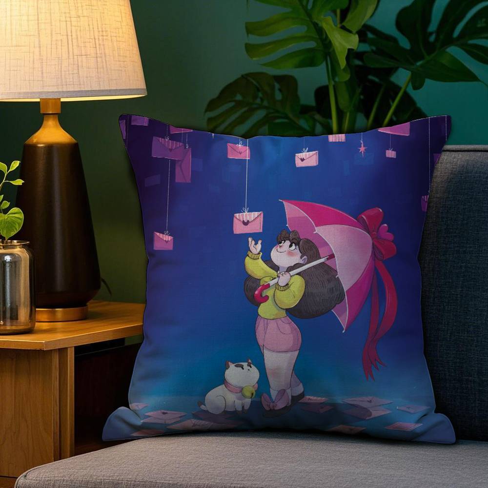 Наволочка Плюшевая Ткань Мягкий Двусторонняя Печать B-Bee И P-Puppycat Наволочка для Подушки Дивана Наволочки для Декоративных Подушек