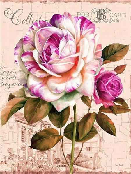 DIY Алмазная картина Цветочная мозаика Алмазная роза 5D Картина Горный хрусталь Вышивка крестом Черный Красный Настенное искусство