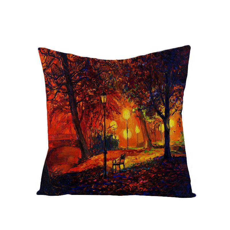 Retro-Style Autumn With Maple Leaves And Sunflowers Digital Printing Short Plush Pillow Covers For Car Sofa Office Cushion Cover